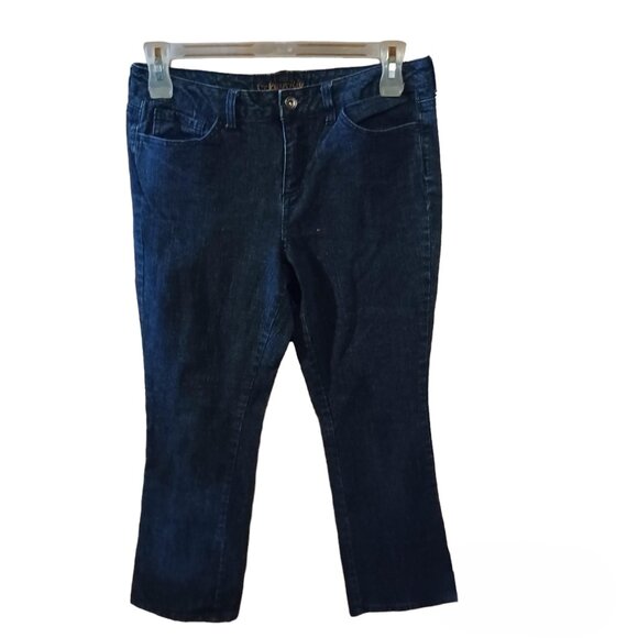 St. John's Bay Denim - St. John's Bay Petite Dark Blue Denim Jeans Bootcut Size 12P Average